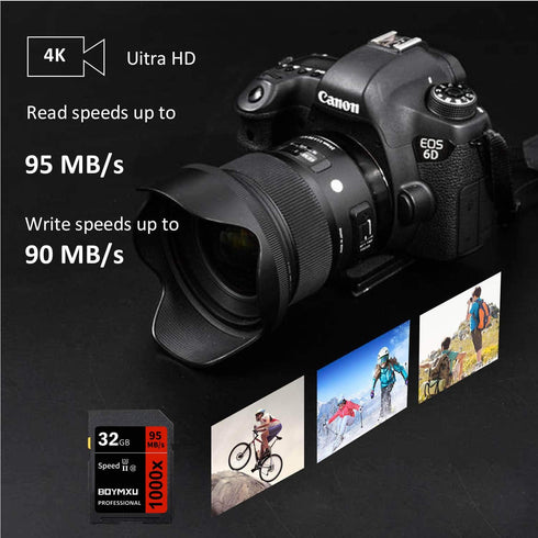 32GB Memory Card, BOYMXU Professional 1000 x Class 10 Card U3 Memory Card Compatible Computer Cameras and Camcorders, Camera Memory Card Up to 95M...