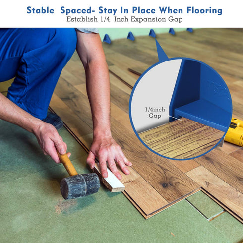 Flooring Spacers,Laminate Wood Flooring Tools,Compatible w/Vinyl Plank, Hardwood & Floating Floor Installation etc,Hardwood Flooring w/1/4 Gap,Spe...