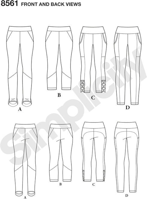 Simplicity US8561BB Women's Knit Legging Sewing Patterns, Sizes 1x-5x...