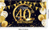 Blulu 40th Birthday Party Decoration, Extra Large Fabric Black Gold Sign Poster for 40th Anniversary Photo Booth Backdrop Background Banner, Birth...