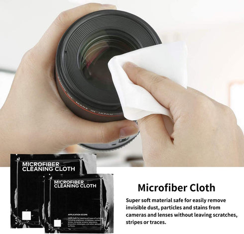 Professional DSLR Camera Cleaning Kit with APS-C Cleaning Swabs, Microfiber Cloths, Camera Cleaning Pen, for Camera Lens, Optical Lens and Digital...