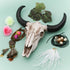 alikiki Floral Cow Skull Wall-Decor –DIY Faux Bull Skull Head Wall Hanging 3D Boho Chic Decor Western Steer Bison Animal Wall Sculpture w/Dreamcat...