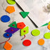 110 PCS Big Bright Buttons Craft Buttons 8 Geometric Shapes Plastic Large Buttons for Crochet Knitting Teaching Shapes Colorful Button Puzzle Toy...
