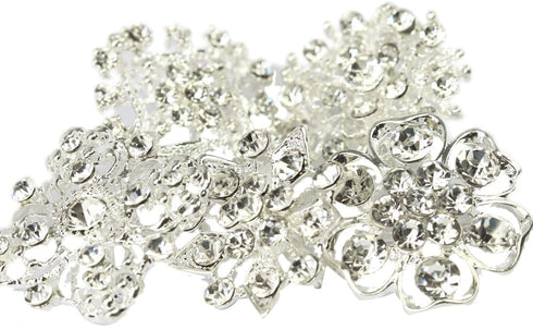 kilofly 14pc Bridal Rhinestone Crystal Flower Bouquet Corsage Wedding Brooch Pin...