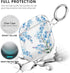 Protective Clear Floral Case Cover with Cleaner Kit Portable Shockproof Women Girls with Keychain for Apple Airpods 2/1 Charging Case - Clear/Blue...