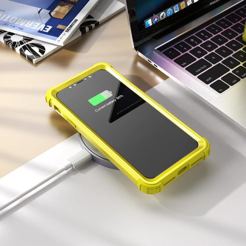 IDweel for iPhone 11 Case with Screen Protector(Tempered Glass), Hybrid 3 in 1 Shockproof Slim Fit Heavy Duty Protection Hard PC Cover Soft Silico...
