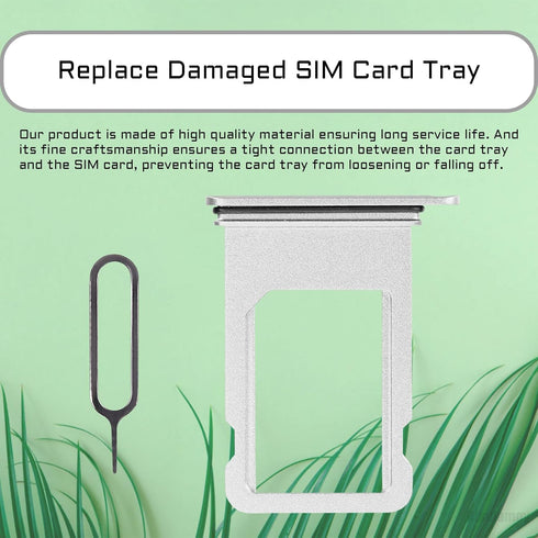 for iPhone 8 Plus Silver SIM Card Slot Replacement Single SIM Version 8Plus Single Card Tray Holder Adapter with Waterproof Rubber Ring Card Remov...