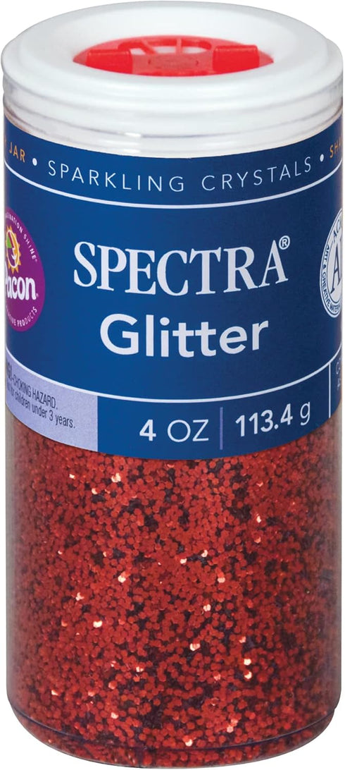 Spectra Arts & Crafts Glitter, Red, 4 oz., 1 Jar...