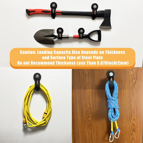 Heavy Duty Magnetic Hook, Magnetic Tool Holder, Magnetic Garage Hooks, Extension Cord Strap for Cable, Rope, Wire Storage in Garage,Workshop,RV,Pi...