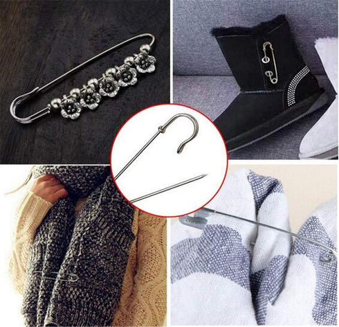 Pack of 30 Large Safety Pins, 2.76" Heavy Duty Blanket Pins Bulk Steel Spring Lock Pins Fasteners for Blankets Crafts Skirts Kilts Brooch Making...