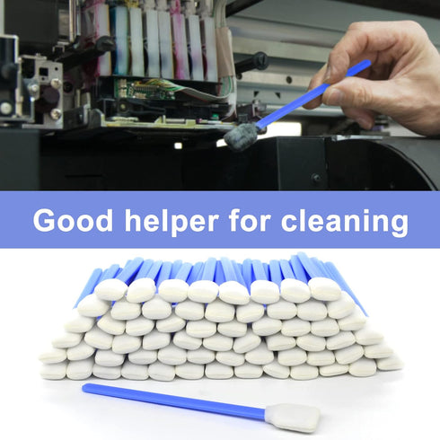 50pcs 5.11" Square Rectangle Foam Cleaning Swab Sticks for Solvent Format Inkjet Printer Roland Optical Equipment (Blue)...