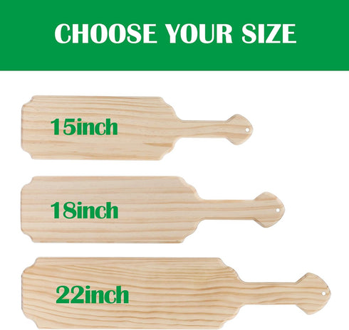 BATTIFE 15inch Greek Sorority Paddles, Solid Wooden Fraternity Paddle, Unfinished Pine Wood Frat Paddle for Carving DIY Use...