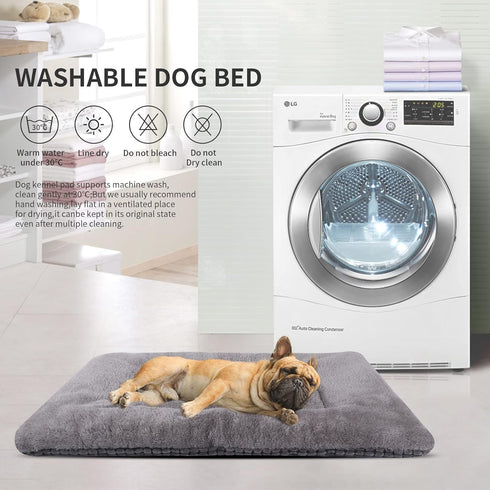 Reversible Dog Bed Mat with Plush and Corn Velvet,Soft Warm Pet Cushion, Dual Purpose Washable Sleeping Mattress Bed for Small Medium Large Dog an...