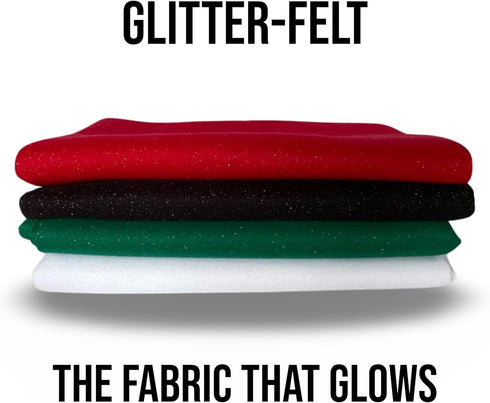 FabricLA | Glitter Felt Fabric | Glitter Fabric | Felt Fabric by The Yard | Sparkling Shimmery Felt Fabric | 18X60 Inch Wide | Red...