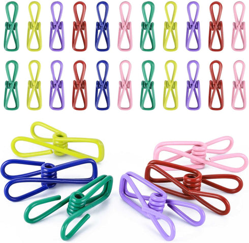 30pcs Chip Clips, 2.2 inch Bag Clips, Small Metal Clothes Pins, Colored...