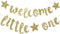 Welcome Little One Glitter Banner, Pre-strung Baby Shower Banner, Gender Reveal Party Decor (Gold)...