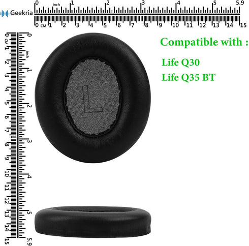 Geekria Elite Sheepskin Replacement Ear Pads for Anker Soundcore Life Q30, Life Q35 BT Headphones Ear Cushions, Headset Earpads, Ear Cups Cover Re...