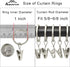44 Pack Metal Curtain Rings with Clips, Drapery Clips with Rings, Drapes Rings 1 in I D, Fits Diameter 6/8 in Curtain Rod, Matte Silver...
