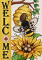 Welcome Spring Summer Bumble Bee Sunflower Decorative Garden Flag, Flower Honeycomb Yard Outside Decorations, Buffalo Plaid Bow Burlap Farmhouse O...