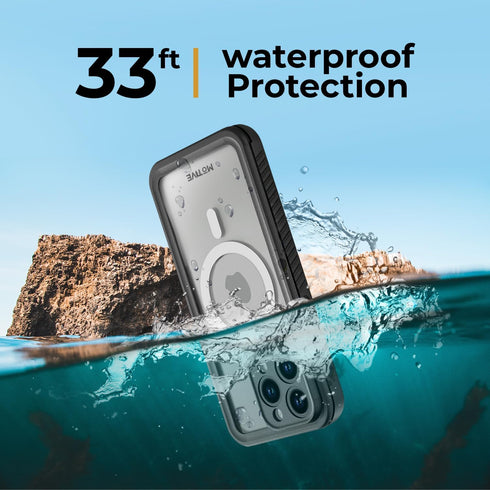 MOTIVE Waterproof Case for iPhone 15 Pro Max, Built-in Screen Protector, Compatible with MagSafe, Dustproof, Shockproof, Complete 360° Water Resis...