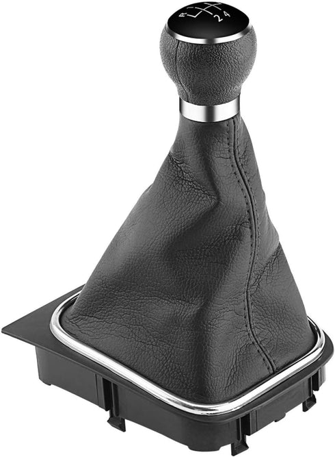 for Jetta 2009 5-Speed Gear Lever knob Gear Shift Knob Kit,5 Speed Gear knob & Gaiter kit, Car Gear Shift Stick Gaiter Boot for 6 MK5 MK6 2005-201...