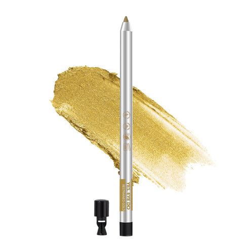 Gold Eyeliner Pen, Gel Eyeliner Pencil Waterproof Smudgeproof, Colored Creamy Eye Liner Pen with Built-in Sharpener for Creating Winged Eyeliner L...