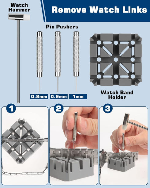 Vastar Watch Repair Kit, Watch Battery Replacement Tool Kit, Watch Link Removal Tool Kit, Watch Band Link Pin Tool Set with Carrying Case...