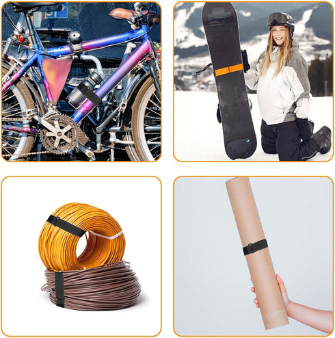 4 PCS Bike Rack Straps Reusable Bike Wheel Strap Adjustable Bike Straps for Rack Bike Straps with Durable Hook Bike Stabilizer Straps MTB Accessor...