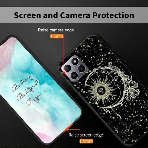 Rossy for Boost Mobile Celero 5G Plus Case for Celero 5G Plus Phone Case with Glitter Moon Sun Stars Pattern for Women Men Slim Soft TPU Silicone ...