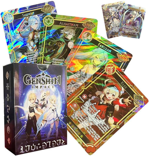 60PCS TCG Deck Cards,55PCS Ultra Rare Cards and 5Pcs Random UTR with Gilded Text English Version TCG Collection Kamisato Ayaka ZhongLI, Collectibl...