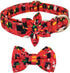 Christmas Dog Collar Bow Flower Tie Santa Stocking Pattern Dog Collar, Comfortable Adjustable Puppy Collars with Secure Metal Buckle for Small Med...