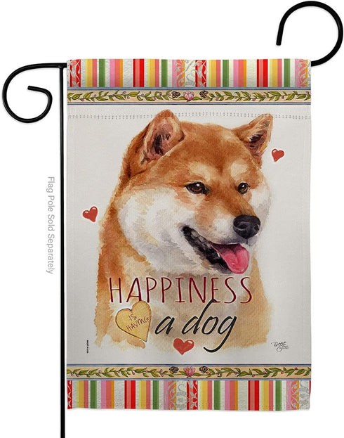Breeze Decor Sesame Shiba Inu Happiness Garden Flag Dog Puppy Spoiled Paw Canine Fur Pet Nature Farm Animal Creature House Decoration Banner Small...
