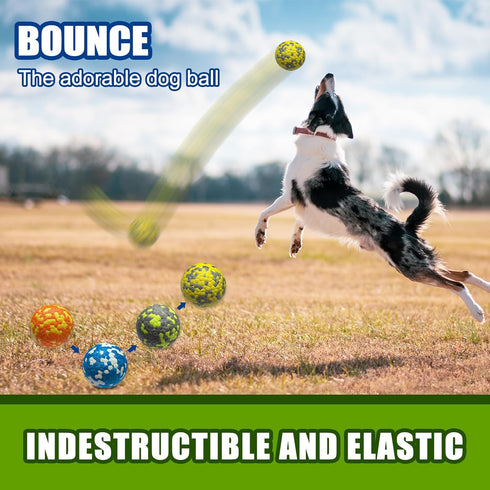 Dog Balls, Indestructible Tennis Balls for Dogs, Durable Bouncy Dog Toy Balls for Aggressive Chewers, Interactive Dog Toys for Fetch Game, Lightwe...