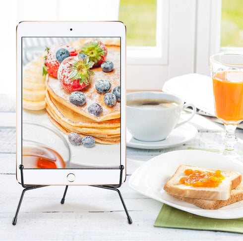 Mocoosy 4 Pack 8 Inch Improved Anti-Slip Plate Stands for Display, Plate Holder Display Stand, Picture Frame Holder Stand, Black Iron Easel Stands...
