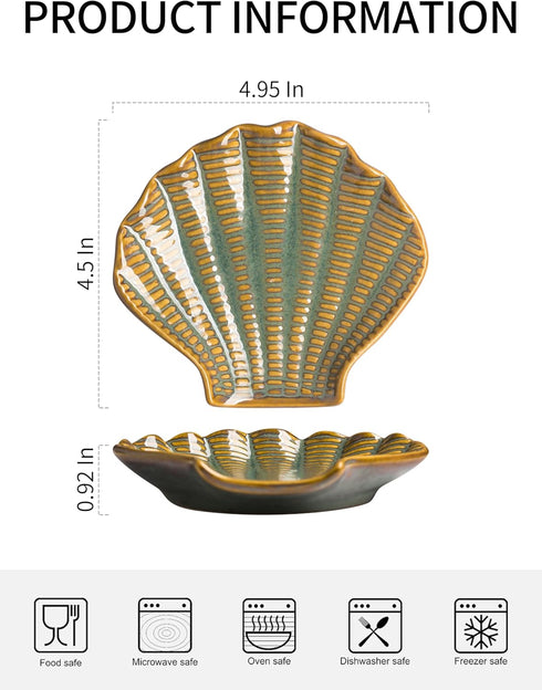 Shell Spoon Rest for Stove Top, 5 inch Cooking Spoon Holder for Kitchen Counter, Ceramic Coffee Spoon Rest, Heat-Resistant Spatula Holder Utensil ...