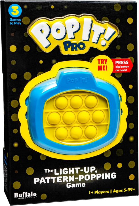 Pop It! Pro - The Original Light Up, Pattern Popping, Pop It! Game from Buffalo Games,Blue and Yellow...