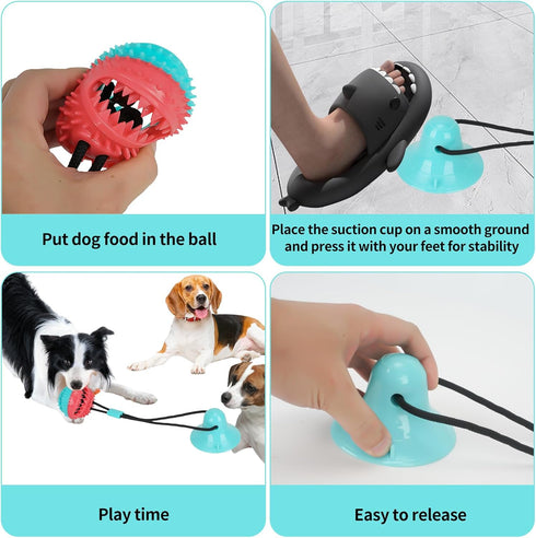 Interactive Dog Toys for Aggressive Chewers,Puppy Teething Toys for Boredom,Mentally Stimulating Tug of War Training Toy, Puzzle Treat Food Dispen...