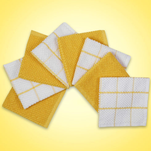 AMOUR INFINI Cotton Kitchen Dish Cloths Set of 8 – Highly Absorbent, Super Soft Premium Terry Cleaning Cloth (12"x12" Inch) Premium Dishcloths for...