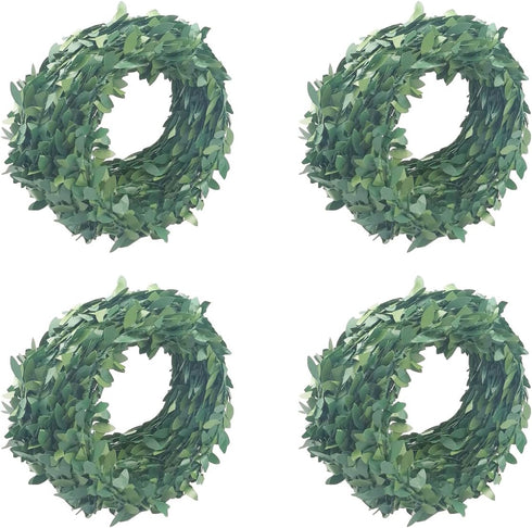 LJY 32.8 Yards Artificial Ivy Garland Foliage Green Leaves Fake Vine for Wedding Party Ceremony DIY Headbands...