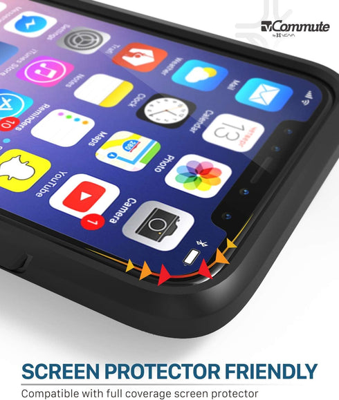 VENA iPhone XR Wallet Case, vCommute (Military Grade Drop Protection) Flip Leather Cover Card Slot Holder with Kickstand, Designed for Apple iPhon...