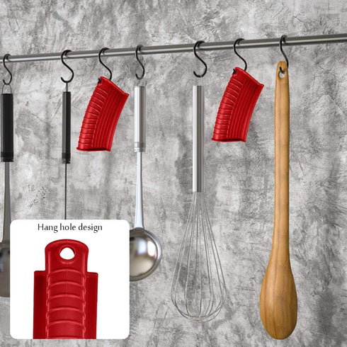 Silicone Assist Handle Holder, Hot Skillet Handle Covers Pot Grip Handle Sleeve Cast Iron Skillets Non-Slip Heat Resistant Pan Grip Cover for Cast...