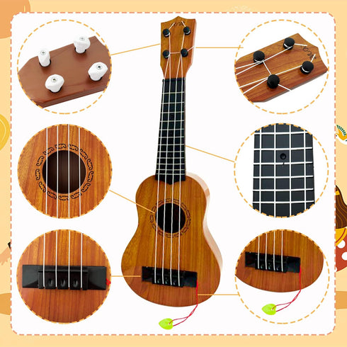 Kids Toy Ukulele Guitar,Classical 17inch 4 String Mini Children Guitar with Pick,Educational Musical Instrument Toy for Toddlers and Preschoolers...