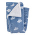 Carter's Blue Elephant - Chambray, and White Clouds, Moon and Stars Super Soft Sherpa Baby Blanket...