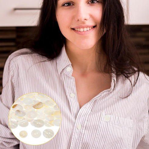 30 Pcs Mother of Pearl Buttons 15mm/18mm/20mm White Genuine Mother of Pearl Buttons Set 2 Holes Bulk Natural Mop Pearl Shell Buttons for Shirt Swe...