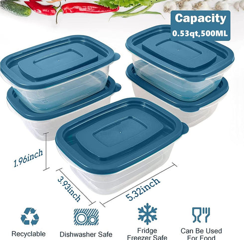 5PCS Small Food Storage Containers,Freezer Microwave safe,Food Container Sets,BPA Free Plastic Meal Prep Containers & Kitchen Set,Lunch Containers...