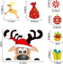 24 Pcs Christmas Magnet Party Decoration, Animated Christmas Fridge Magnet Set, Reindeer Refrigerator Stickers Holiday Decorations for Fridge, Doo...