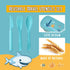 Teivio Plastic Wheat Straw Portable Travel Utensils Set for Kids, Reusable Flatware-Forks Spoons Knives for School Camping with Cute Whales Patter...