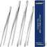 4 Pcs Cooking Tweezers Tongs, 12''&10'' Stainless Steel Food Tongs Set, Professional Kitchen Long Tongs for Cooking,Repairing,Sea food,BBQ,Multi-u...
