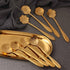 8PCS Cutlery Set Vintage Small Soup Spoon Bar tools Stainless Steel Mixing Spoon Gold Teaspoon...