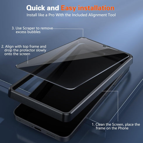 [ 2 + 2 Pack for Samsung Galaxy S24 PLUS Privacy Screen Protector and Camera Lens Protector, 6.7 Inch Tempered Glass Anti Spy Black Protect Film S...